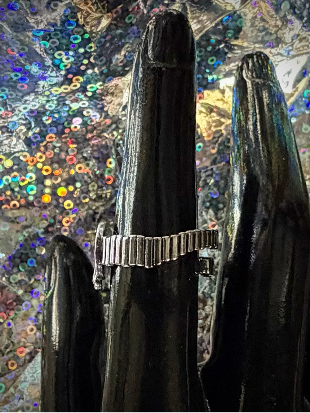 Silver Turntable Vinyl Record Player Ring
